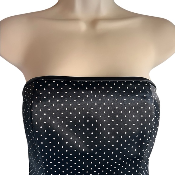 Vintage Gunne Sax Jessica McClintock Size 3/4 Polka Dot Satin  Fit Flare Goth - Picture 4 of 12